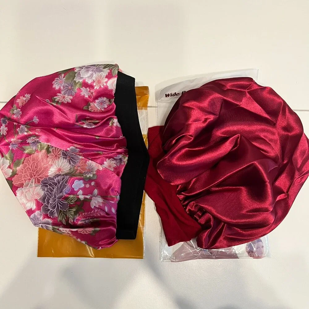 2 Piece Wide‎ Band Satin Sleeping Bonnet for Heatless Curls (NEW IN PACKAGE)